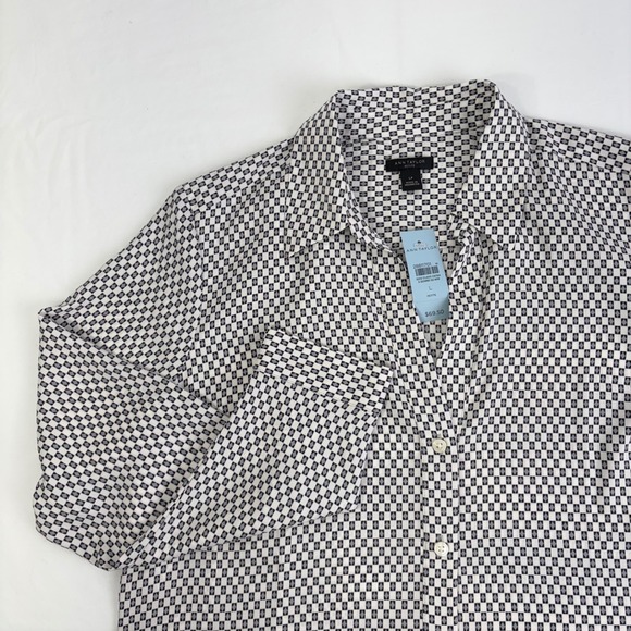 Ann Taylor Tops - Ann Taylor Petite Geometric Print Button Up Shirt Top Womens‎ Size L NWT
